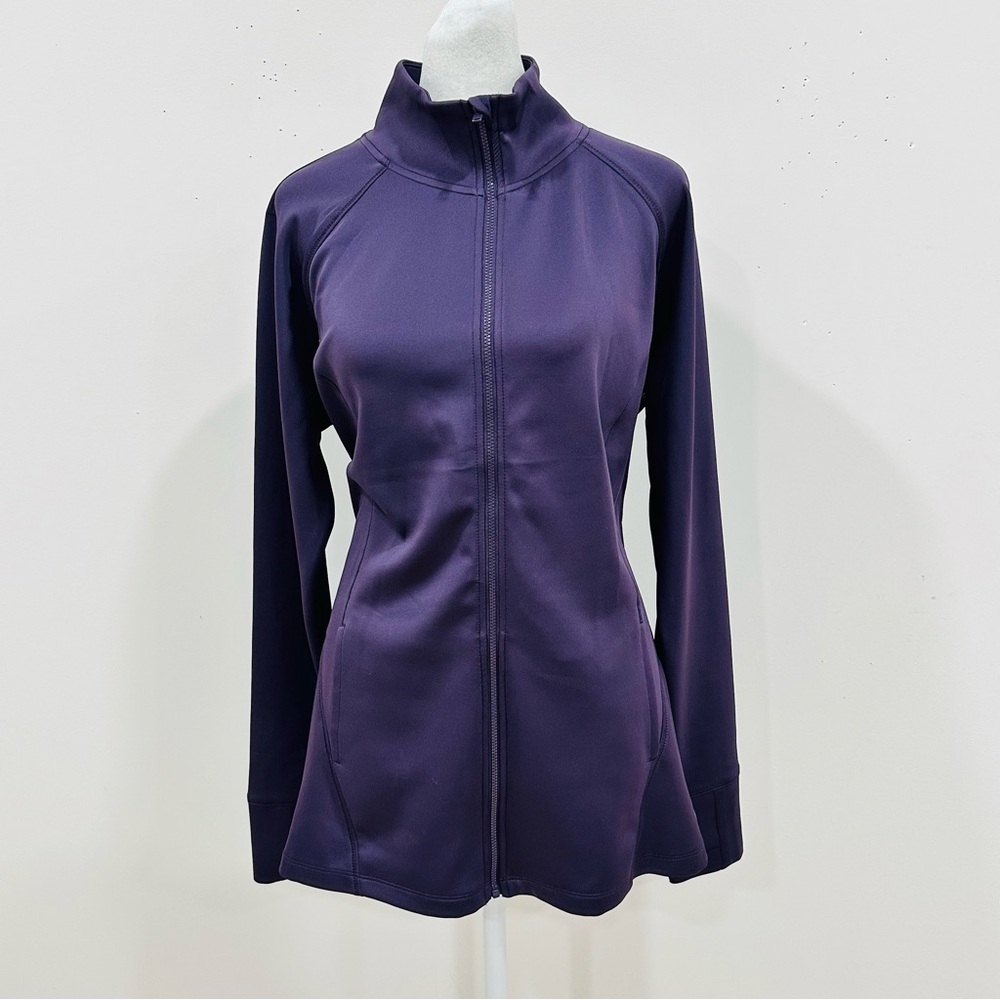 Layer 8 Women’s Jacket Mock Neck Full Zip Qwick-Dry Active Purple Size L